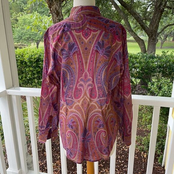 Craig Taylor Paisley Button-Front Blouse - Picture 2 of 6